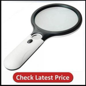 Magnifier 3 LED Light Marrywindix 3X 45X Handheld Magnifier Reading Magnifying Glass Lens Jewelry Loupe White and Black