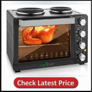 NutriChef Kitchen Convection Oven - Countertop Turbo, Rotisserie Roaster Cooker