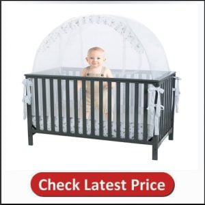 Baby Crib Safety Pop up Tent - See Through Mesh Top Nursery Mosquito Net