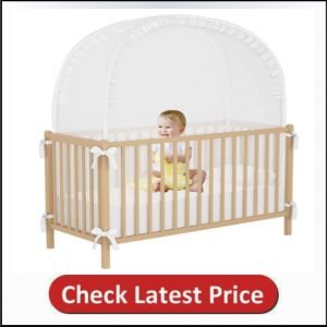 VFFUNNX Crib Netting Baby Crib Tent Pop up Tent Crib Cover to Keep Baby from Climbing Out Crib Tent