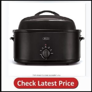 BELLA 24-Pound Turkey Roaster with Variable Temperature Control & Removeable Pan & Rack, Black